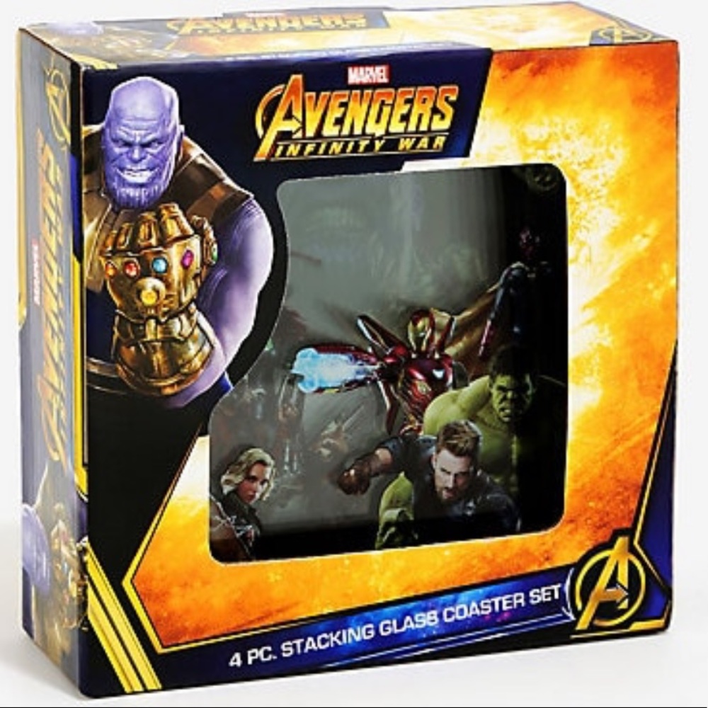 DONATED Marvel Avengers Infinity War Glass coasters